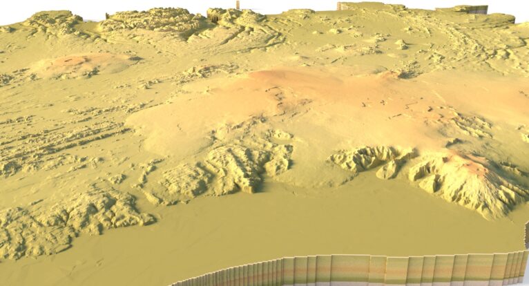 Side view of Iceland’s detailed STL terrain model