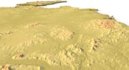 Side view of Ireland’s detailed STL terrain model