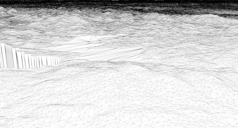 Wireframe view of the Czech Republic STL terrain model
