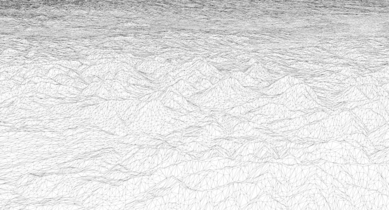 Wireframe view of the Poland STL terrain model