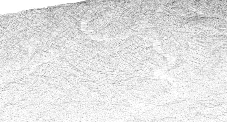 Wireframe view of the New Zealand STL terrain model