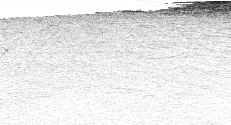 Wireframe view of the Norway STL terrain model