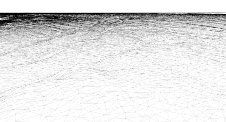 Wireframe view of the Moldova STL terrain model