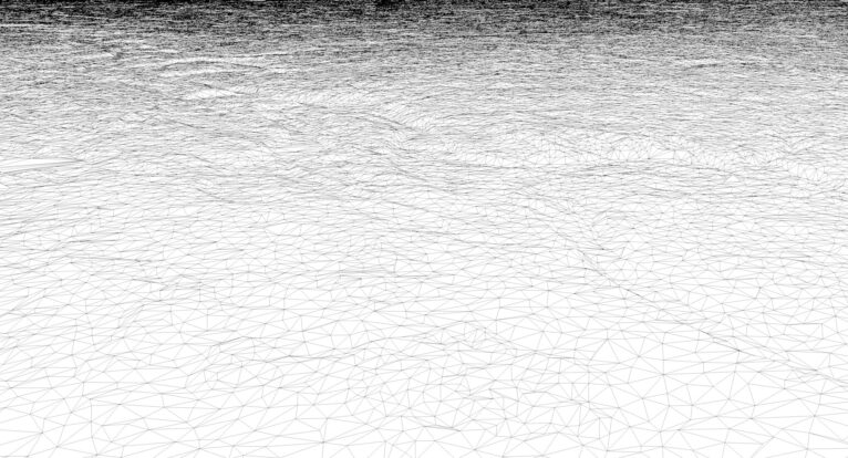 Wireframe view of the Lithuania STL terrain model