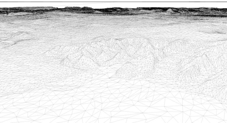 Wireframe view of the Iceland STL terrain model