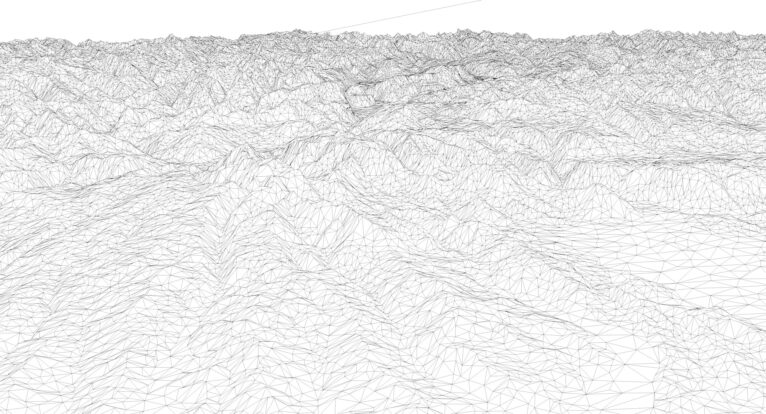 Wireframe view of the Italy STL terrain model
