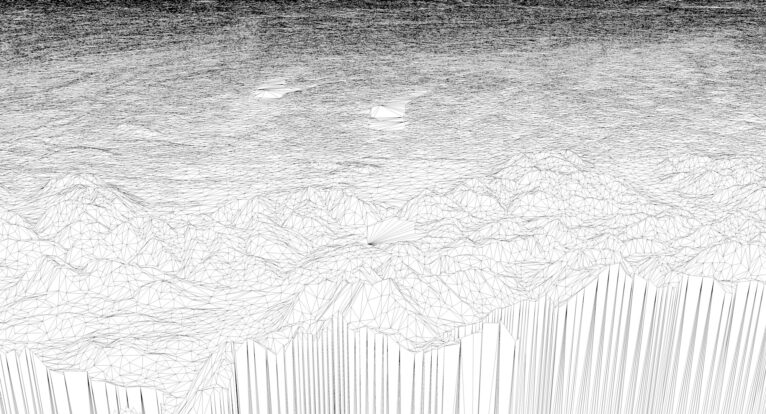 Wireframe view of the Germany STL terrain model