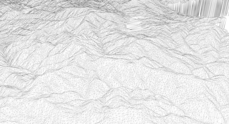 Wireframe view of the Serbia STL terrain model