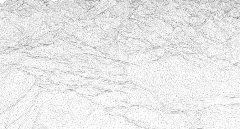 Wireframe view of the Slovenia STL terrain model