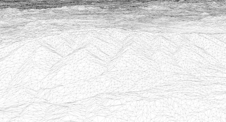 Wireframe view of the Spain STL terrain model