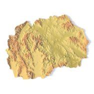 3D terrain model of North Macedonia in STL format, front view