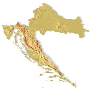 STL file of Croatia map for CNC and 3D printing