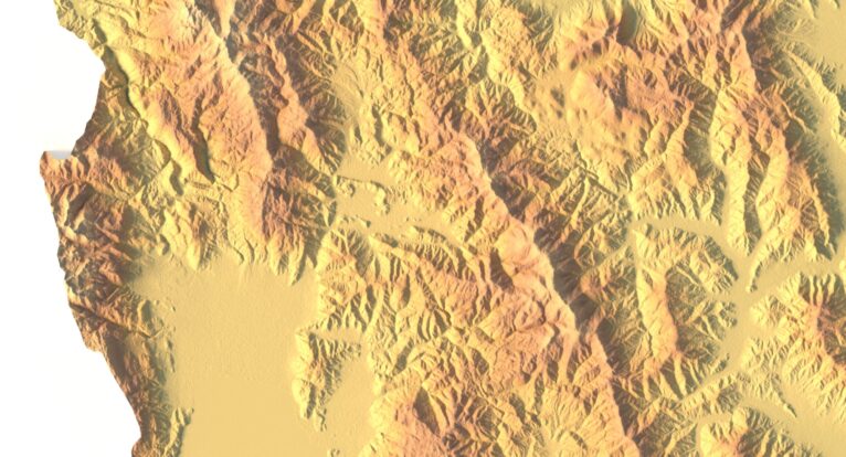 Digital elevation terrain of North Macedonia in STL format