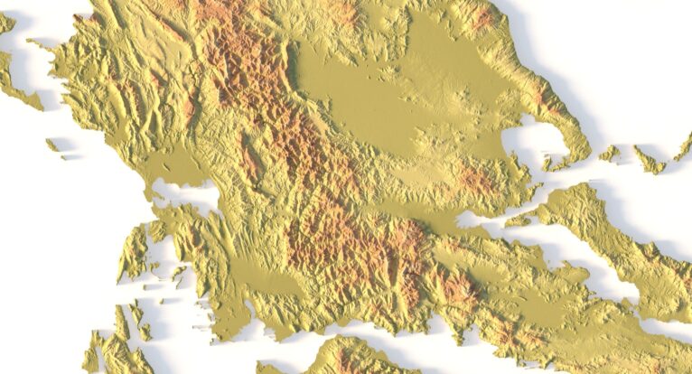 Digital elevation terrain of Greece in STL format