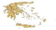 Isometric view of Greece’s 3D terrain STL map