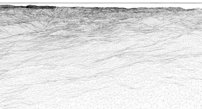 Wireframe view of the Montenegro STL terrain model