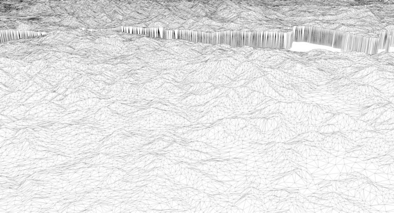 Wireframe view of the Greece STL terrain model