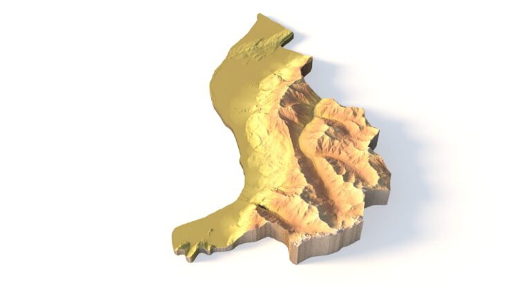 Detailed Alpine relief of Liechtenstein terrain STL