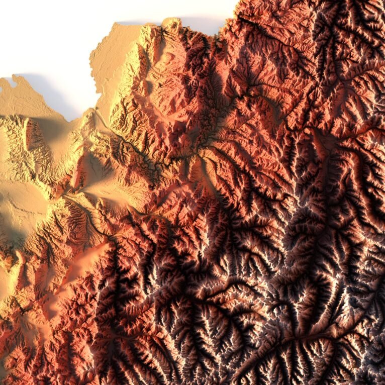 3d relief map of Afghanistan