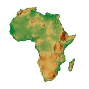 3D map of Africa. Buy 3D elevation map of Africa