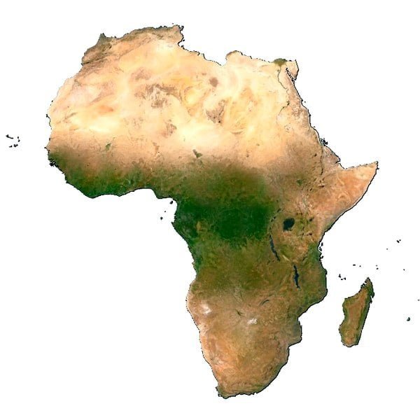 Africa 3D satellite image