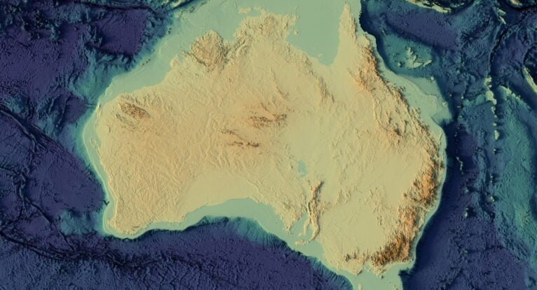 Topographic map Australia