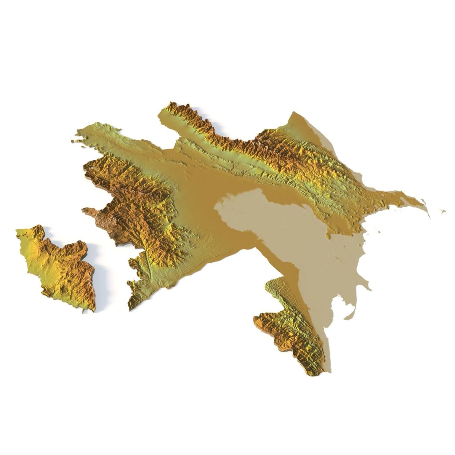 Azerbaijan terrain 3D Print model | 3D Models and 3D Maps