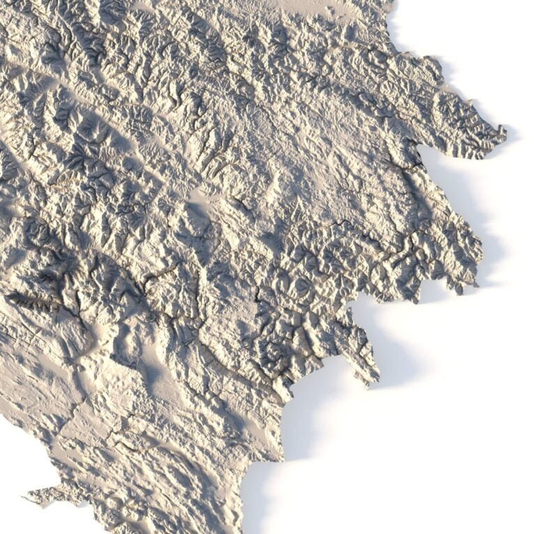 Bosnia and Herzegovina 3D map