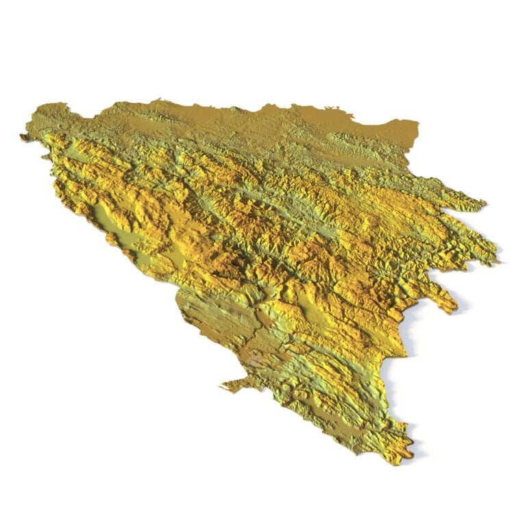 Bosnia and Herzegovina relief map