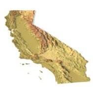 State of California relief map