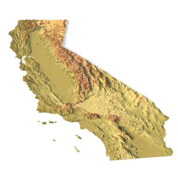 State of California terrain 3D Print model | 3D Models and 3D Maps