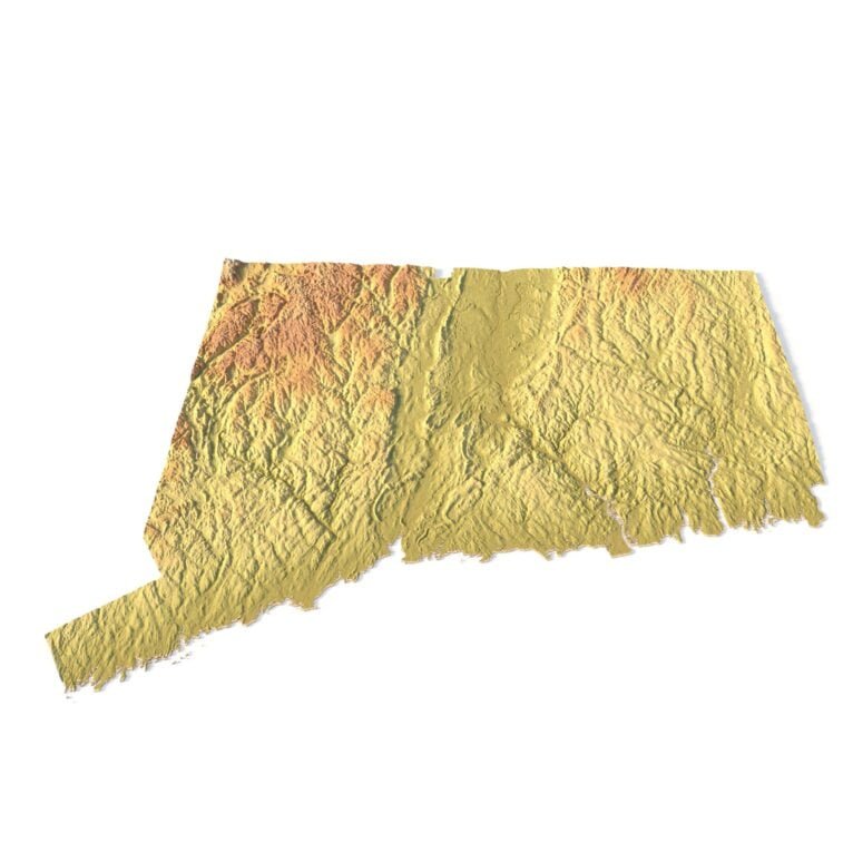 State of Connecticut relief map