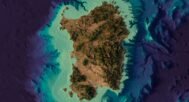 Corsica and Sardinia 3D map