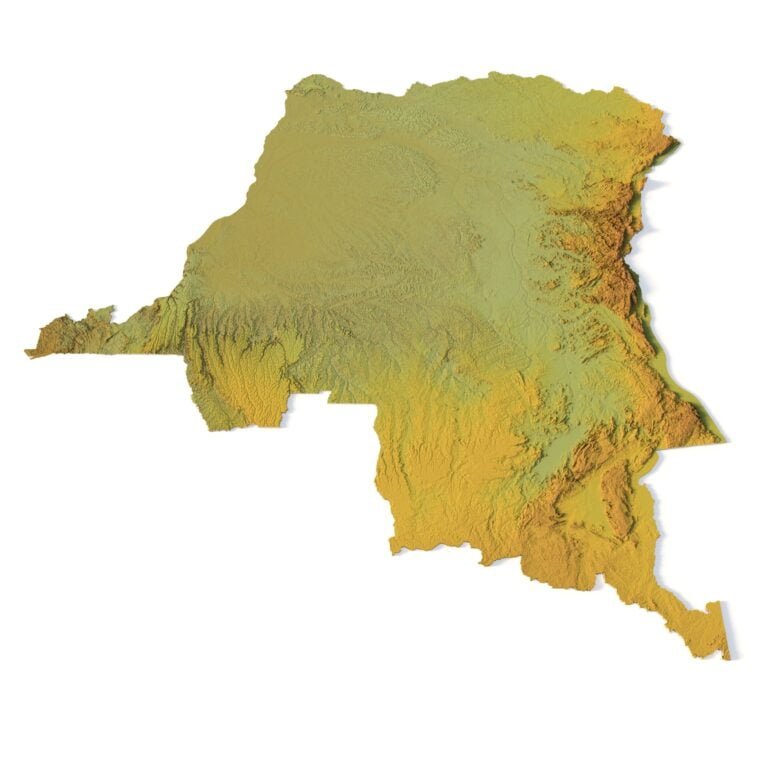 Democratic Republic of Congo relief map