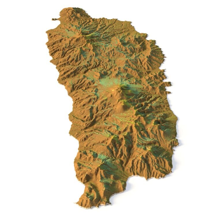 Dominica relief map