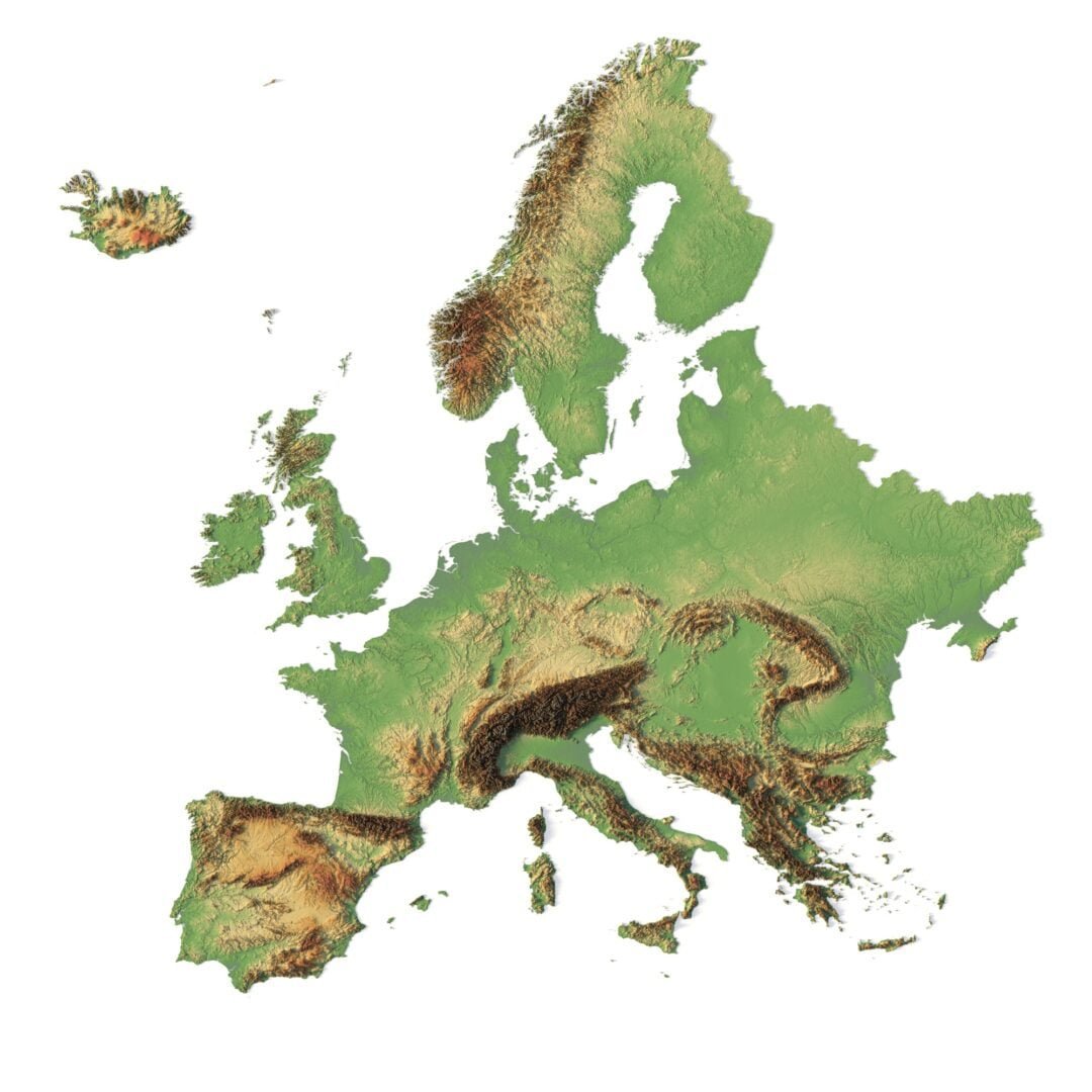 Europe 3D model terrain | Custom 3D Models and 3D Maps