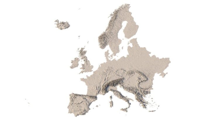 Europe 3D map