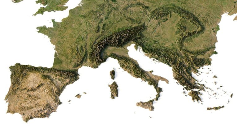 Europe relief map