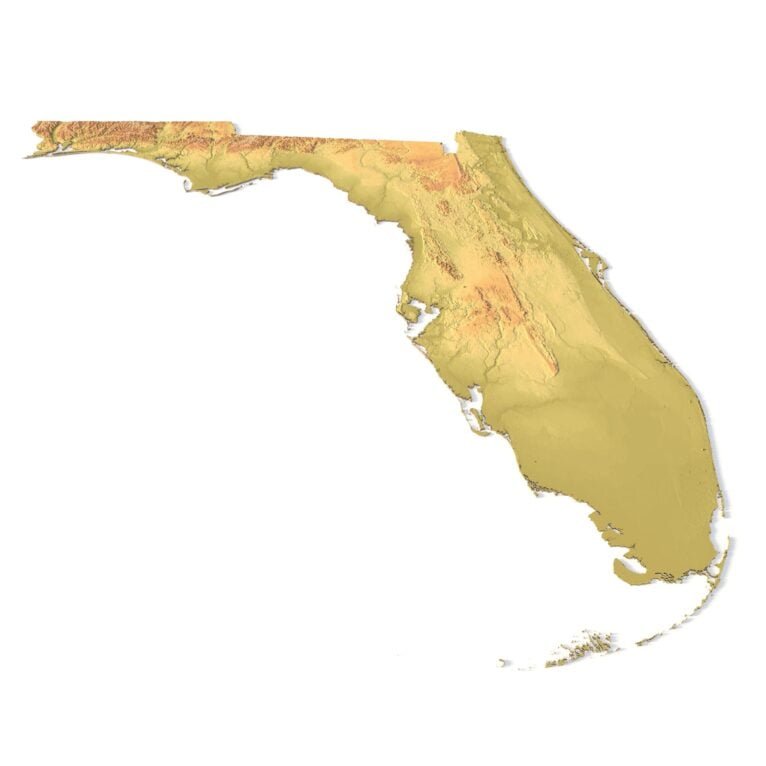 State of Florida relief map