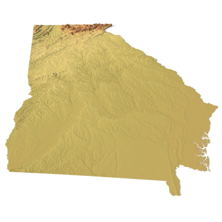 State of Georgia relief map