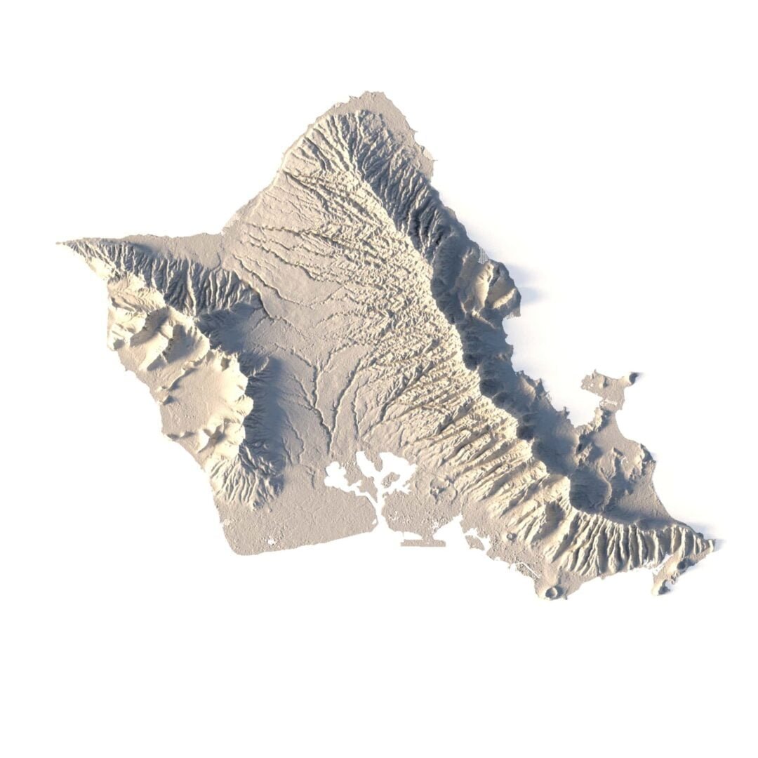 State of Hawaii terrain 3D Print model | 3D Models and 3D Maps