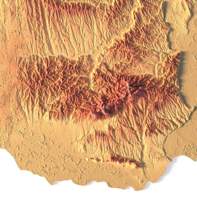 Hungary relief map