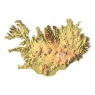 3D STL model of Iceland’s topography showing detailed elevation data and landforms, perfect for terrain visualization and 3D printing.