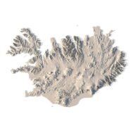 Detailed topographic map of Iceland designed for CNC machining, ideal for producing relief models from wood or metal.