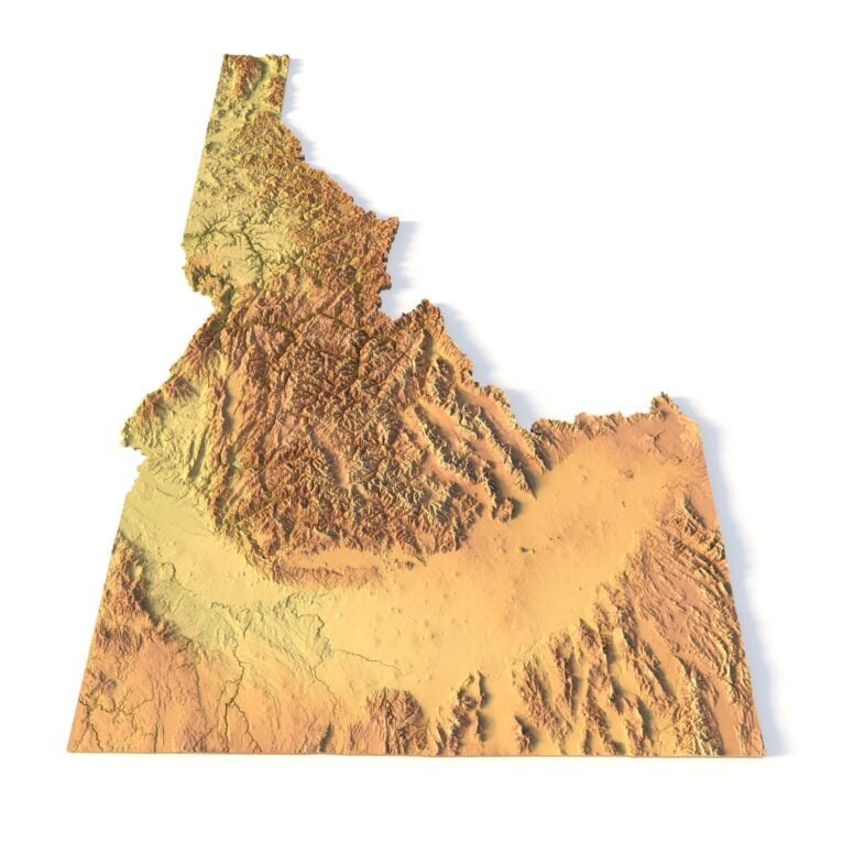 State of Idaho relief map