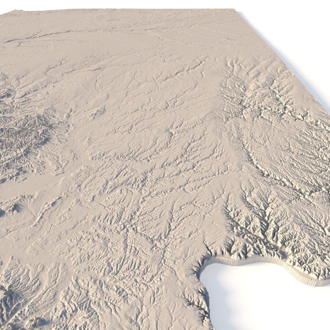 State of Indiana terrain 3D Print model | 3D Models and 3D Maps