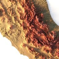 3d relief map of Italy