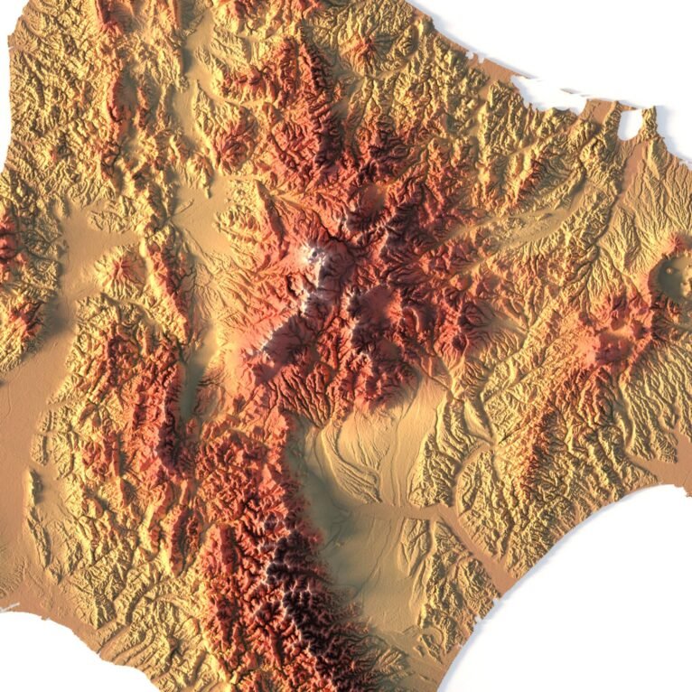 3d relief map of Japan