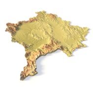 Kosovo relief map