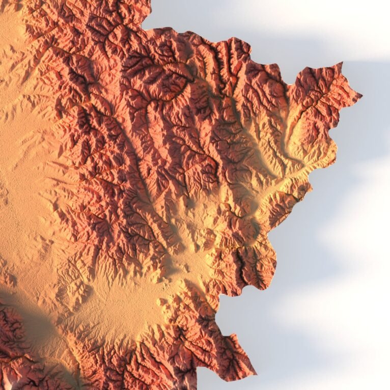 Topographic map Kosovo